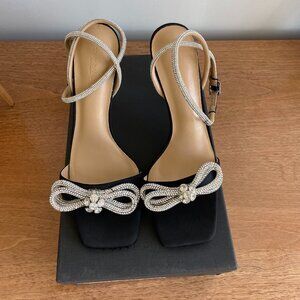 *NEW IN BOX* Tony Bianco Franz Heel Black Satin Size 8.5